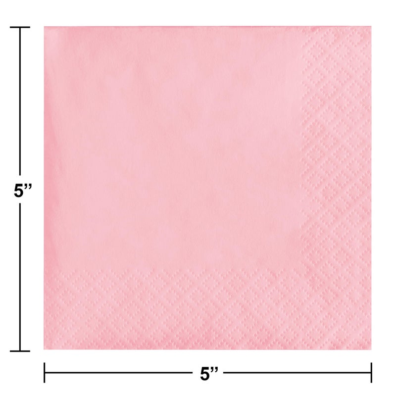 Creative Converting Party Tableware 2-Ply Beverage Napkin, Party Supplies, One Size, Classic Pink, 50 - Image 3